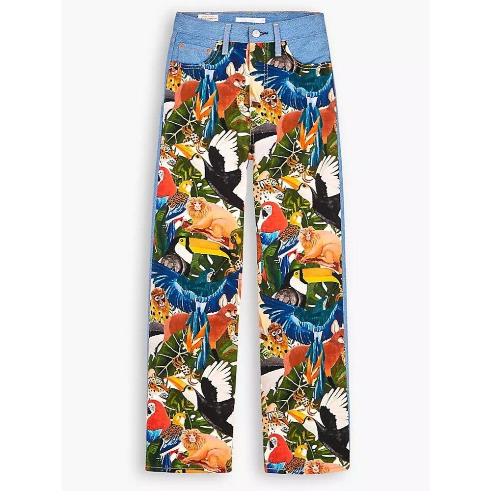Levi's x FARM Ribcage Straight Cropped Jeans